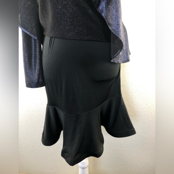 NWT NIGHTWAY Navy Long Sleeve Jewel Neck Knee Length Evening Sheath Dress Sz:4 - Picture 9 of 16